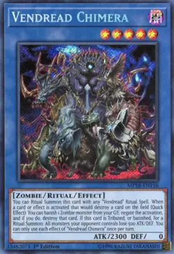 Yu-Gi-Oh! Vendread Chimera 1st Ed. MP18-EN158 Secret Rare NM/LP x1 - Image 2