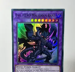 Evil HERO Malicious Bane LDS3-EN033 (NM/LP) 1st Edition Ultra Rare PURPLE 2022 - Image 3