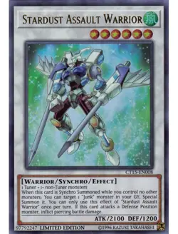Yugioh - Stardust Assault Warrior (Ultra Rare) (Limited Edition) - CT15-EN008 P - Image 2