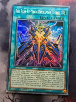 YUGIOH PHNI-EN056 Rise Rank-Up-Magic Raidraptor's Force Super Rare 1st Ed NM - Image 1