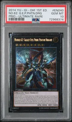 PSA 10 YuGiOh #62: GALAXY-EYES PRIME PHOTON DRAGON 1st Edition Ultimate Rare - Image 1