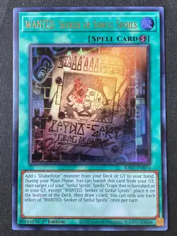 Yu-Gi-Oh #RA03-EN074 WANTED: Seeker of Sinful Spoils 1st Edition Ultra Rare NM - Image 3