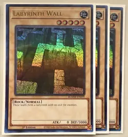 Yugioh! 3x Labyrinth Wall BLMM-EN099 Ultra Rare 1st Ed NM - Image 1