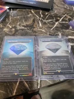 Magic The Gathering Sonic The Hedgehog Secret Lair Chaos Emerald Cyan and White - Image 1