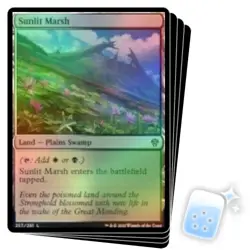 FOIL SUNLIT MARSH X4 Dominaria United DMU Magic MTG MINT CARD - Image 2