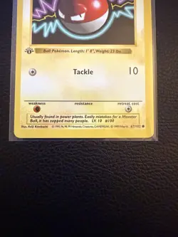 Pokemon Voltorb 67/102 1st Edition Shadowless Base Set Card Unplayed Near Mint - Image 4