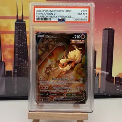 2021 FLAREON V SWSH 179 Black Star Promo Pokemon Card Holo Full Art Rare PSA 9 - Image 1