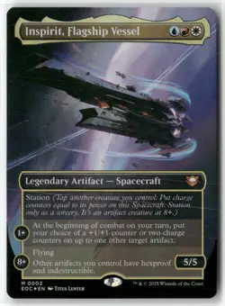 Inspirit Flagship Vessel  (Borderless Foil) Commander: Edge Of Eternities MTG - Image 1