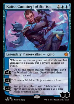 MTG Magic 4 x Kaito, Cunning Infiltrator x 4 - Foundations (FDN) (2xR,1xJap,1xF) - Image 3