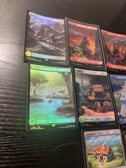 Magic The Gathering Final Fantasy - 10 Foil Land Card Lot - 100% Holo - Image 1