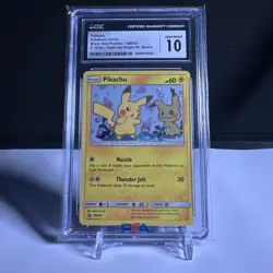 Pokemon 2019 Pikachu SM162 Black Star Promo Team Up Blister CGC 10 - Image 1
