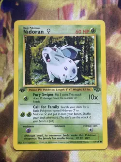 1st Ed Nidoran Non-Holo WOTC Pokemon Card 57/64 Jungle Set - Image 3