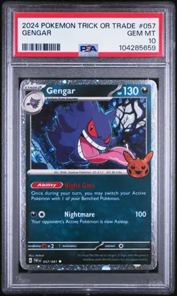 PSA 10 Gengar 057/091Trick Or Trade Holo GEM MINT  Pokemon Card - Image 1