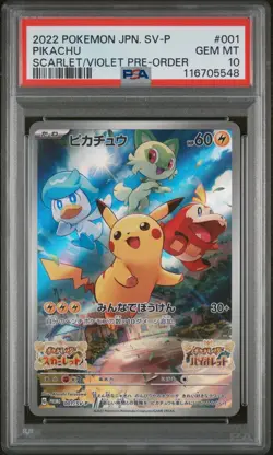 PSA 10 Pikachu 001/SV-P Promo GEM MINT Japanese Pokemon Card - Image 1