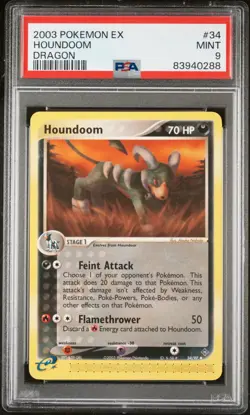 PSA 9 Houndoom 34/97 - Ex Dragon - MINT Pokemon Card - Image 3