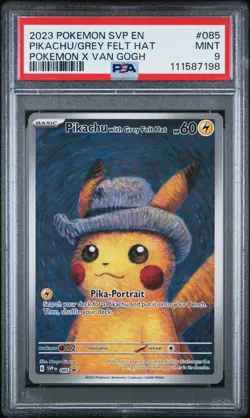 PSA 9 Pikachu Van Gogh Grey Felt Hat 085 Promo MINT  Pokemon Card - Image 1