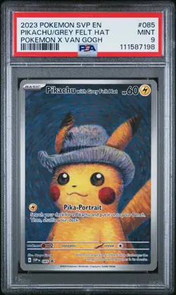 PSA 9 Pikachu Van Gogh Grey Felt Hat 085 Promo MINT  Pokemon Card - Image 3