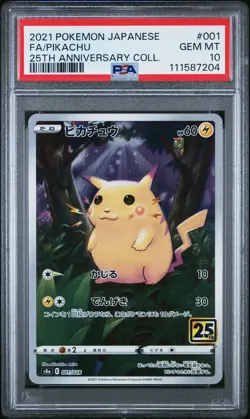 PSA 10 Pikachu 00/28 25th Anniversary GEM MINT Japanese Pokemon Card - Image 3