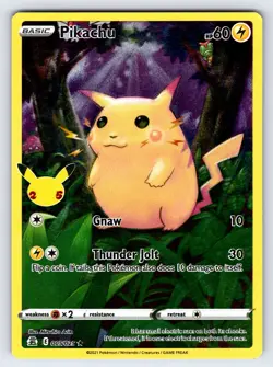 Pikachu 005/025 2021 Celebrations Set Pokemon Card Arita Ultra Rare Holo Nm/Vlp - Image 3