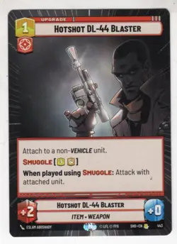Star Wars Unlimited SotG Hyperspace Card SHD443 Hotshot DL-44 Blaster - Image 2