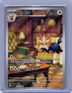 Herdier 155/086 Illustration Rare SV: White Flare Near Mint Pokemon Card - Image 3