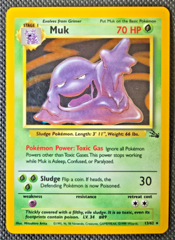 Pokemon WOTC Card - Muk - Fossil Set - Holo Rare - 13/62 - MP - Image 3