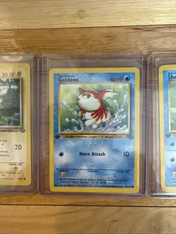 Lot Of 3 1st Edition Pokémon Cards - Pikachu, Shellder, Goldeen - Image 3