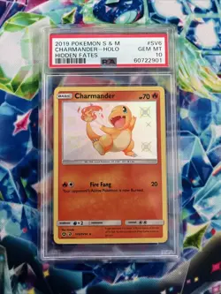 PSA 10 GEM MINT Charmander SV6/SV94 Shiny Rare  Holo Hidden Fates Pokemon Card - Image 1