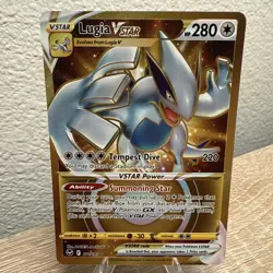 Pokémon TCG SWSH Silver Tempest Lugia VSTAR Card 211/195 Gold Secret Rare - Image 3