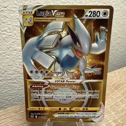 Pokémon TCG SWSH Silver Tempest Lugia VSTAR Card 211/195 Gold Secret Rare - Image 9