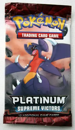 2009 POKEMON TCG PLATINUM SUPREME VICTORS GARCHOMP ARTWORK SEALED BOOSTER PACK ! - Image 1