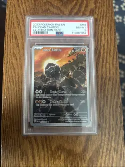 2023 Pokemon Paldea Evolved Illustration Rare Paldean Tauros PSA Nm-Mint 8 #218 - Image 1