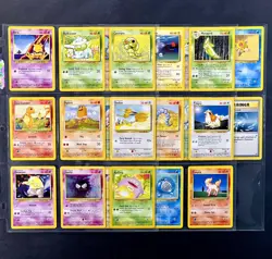 1999-2000 Pokemon BASE SET 4TH PRINT Edition NEAR COMPLETE Non Holo COMMON Cards - Image 1