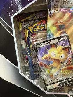 Pokemon TCG Meowth VMAX Special Collection Box - 4 Booster Evolutions Cosmic New - Image 2