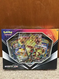 Pokemon TCG Meowth VMAX Special Collection Box - 4 Booster Evolutions Cosmic New - Image 5