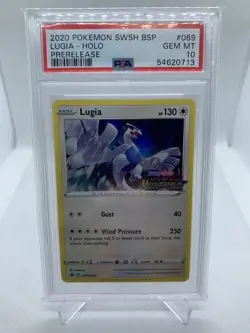 2020 POKEMON SWSH #069 LUGIA HOLO PSA 10 VIVID VOLTAGE PRERELEASE BLACK STAR - Image 1