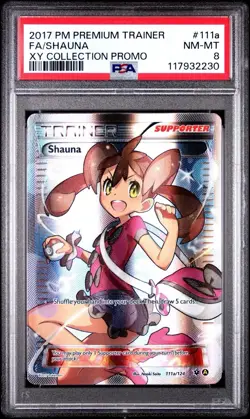 2017 Pokemon Premium Trainer Shauna Full Art XY Collection Promo #111a PSA 8 - Image 1