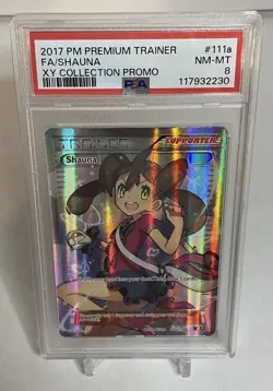 2017 Pokemon Premium Trainer Shauna Full Art XY Collection Promo #111a PSA 8 - Image 4