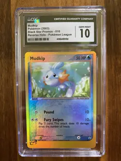 Pokémon - Mudkip Reverse Holo 010 - Black Star Promos - Graded CGC 10 - Image 1