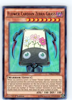 Yu-Gi-Oh Flower Cardian Zebra Grass DRL3-EN032 1st Edition Ultra Rare Card NM - Image 3