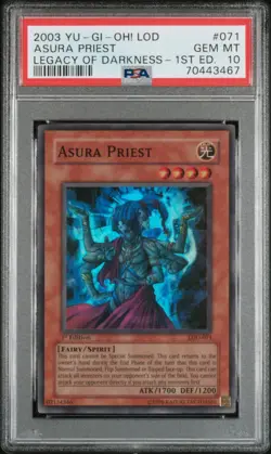 YUGIOH PSA 10 2003 Asura Priest LOD-071 Super Rare 1st Edition *3467 - Image 1