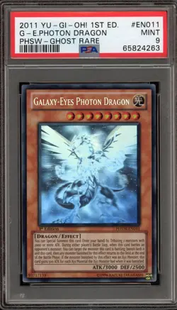 Yu-Gi-Oh! Galaxy-Eyes Photon Dragon 1st Edition Ghost Rare PHSW-EN011 PSA 9 Mint - Image 1