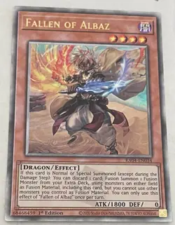Yugioh RA04-EN034 Fallen of Albaz Quarter Century Secret Rare Card 1st Ed - Image 1