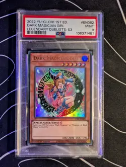 YUGIOH PSA 9 MINT Dark Magician Girl LDS3-EN082 Ultra Rare 1st Ed - Image 1