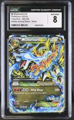 CGC 8 M Charizard EX 2014 Flashfire 69/106 Holo Pokemon Card - Image 1