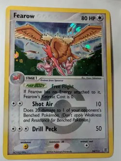Fearow 24/112 Reverse EX Firered & Leafgreen Pokemon Holo Foil Rare Nice! - Image 1