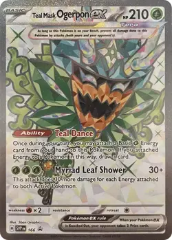 Teal Mask Ogerpon ex 166 Sv: Scarlet & Violet Promo Cards Holo - Image 1