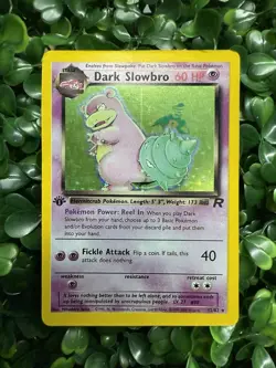 Dark Slowbro Team Rocket set 1st Edition Holo pokemon card number 12/82 2000 - Image 1