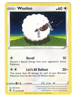 Wooloo 221/264 Fusion Strike Common Pokemon Card TCG *Crimped Error* - Image 3