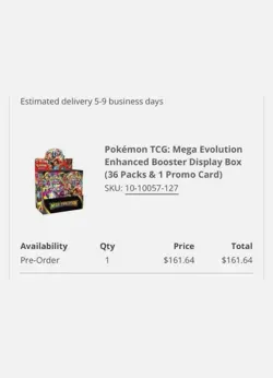 PRESALE 9/26 POKEMON  MEGA  EVOLUTION FACTORY SEALED ENHANCED  BOOSTER BOX. - Image 2